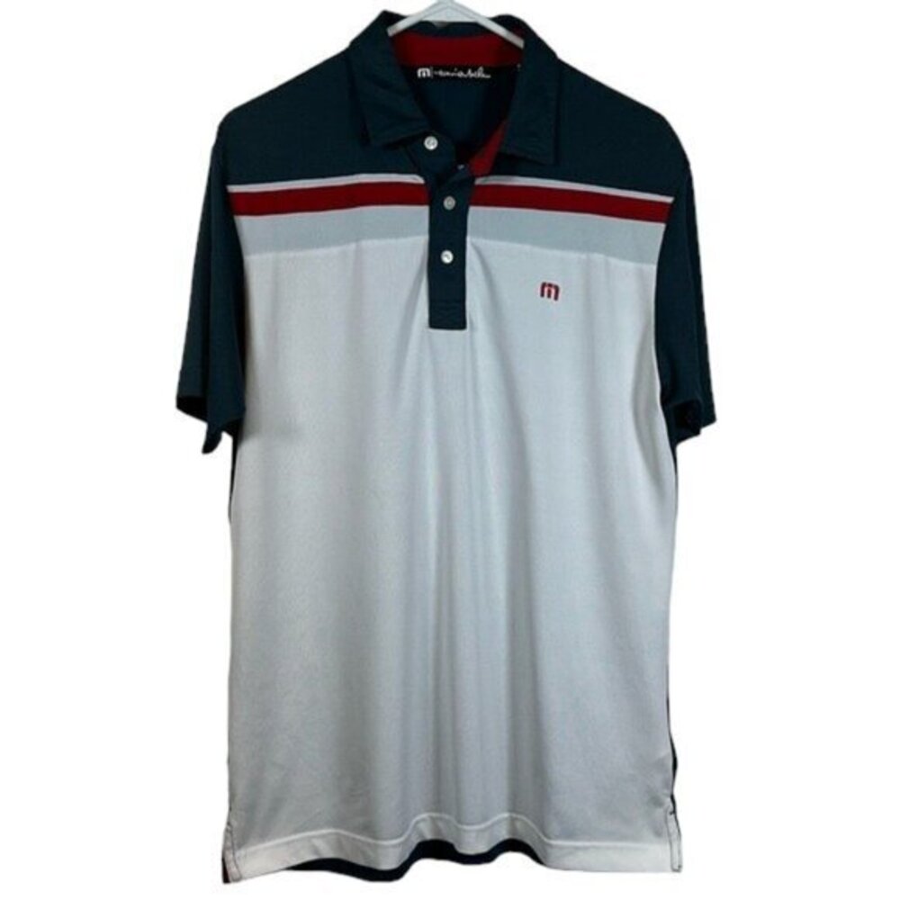 Men's Travis Mathew Golf Polo Performance Shirt Size Med EUC #0434-LA